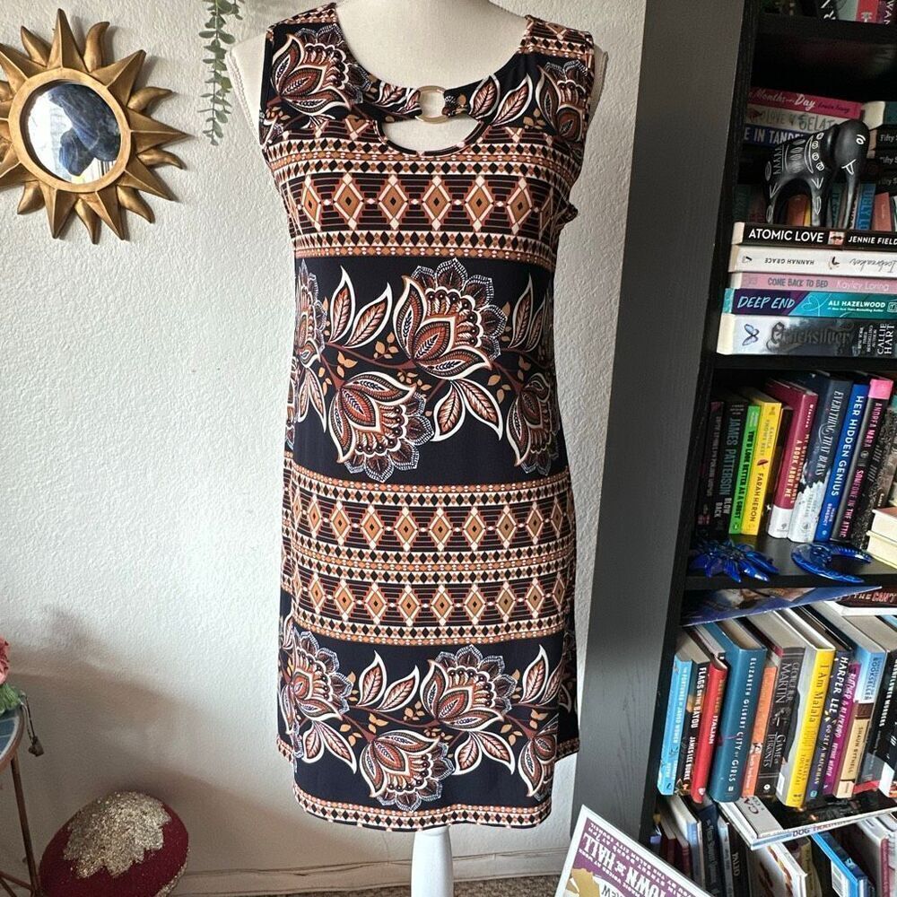 Perceptions petite Size Small Petite Black & Brown Sleeveless Dress